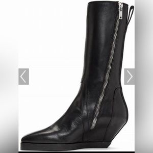 Rick Owens square toe boot size 38 black